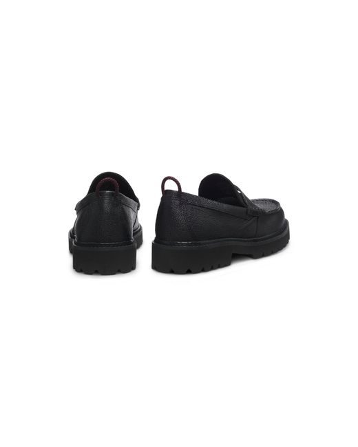 HUGO Black Lug-Sole Loafers for men
