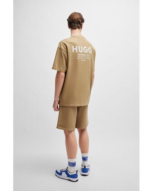 HUGO Natural Cotton-jersey T-shirt With New-season Logo Story for men