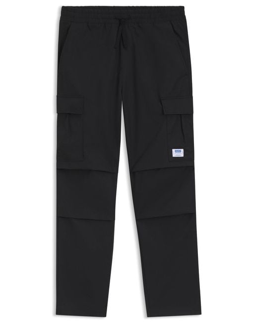 HUGO Relaxed-Fit Hose Aus Ripstop-Gewebe in Black für Herren