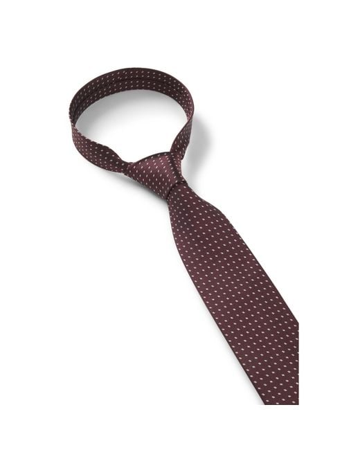 Boss Purple Silk Jacquard Tie With A Micro Pattern for men