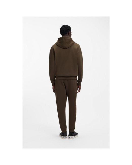 HUGO Brown Cotton Tracksuit Set With Logo Patch for men