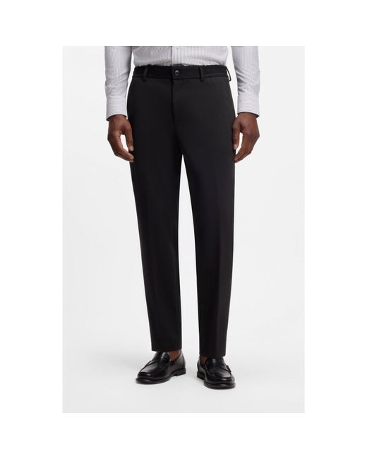 Boss Black Tapered-Fit Trousers for men