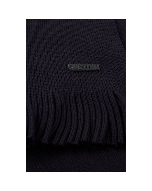 Boss Blue Knitted Scarf for men