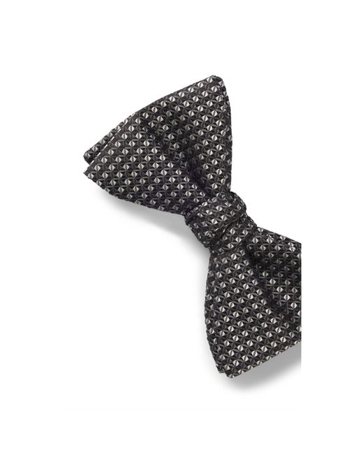 HUGO Black Silk Bow Tie With Jacquard Pattern for men