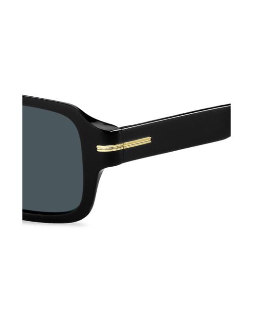 Boss Sonnenbrille aus schwarzem Acetat mit charakteristischen Metalldetails in Black für Herren