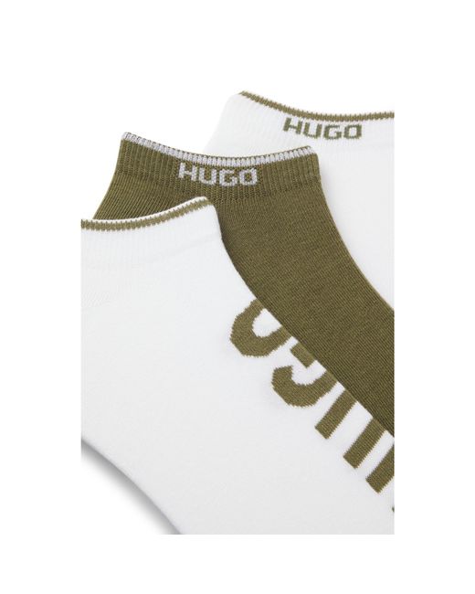 HUGO Green Three-Pack Of Ankle Socks With Logos for men