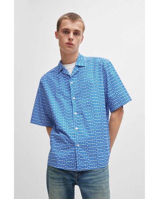 HUGO Light Blue Men's Casual Shirts Size S for men