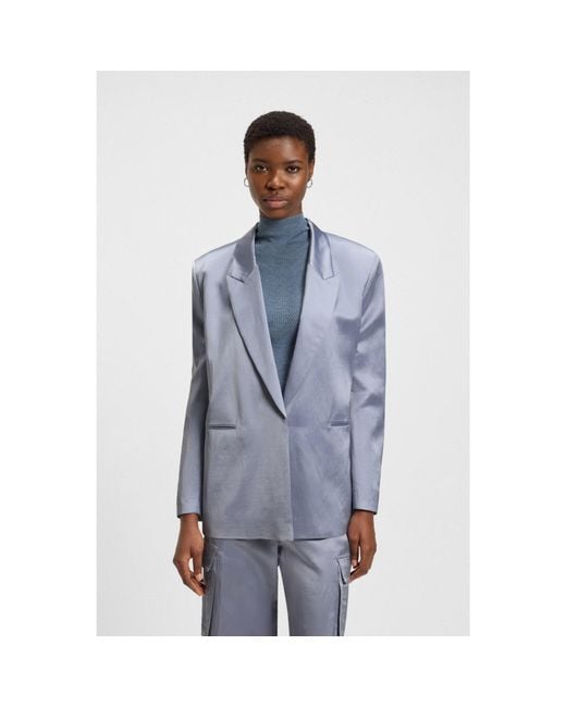 Boss Blue Relaxed-Fit Blazer