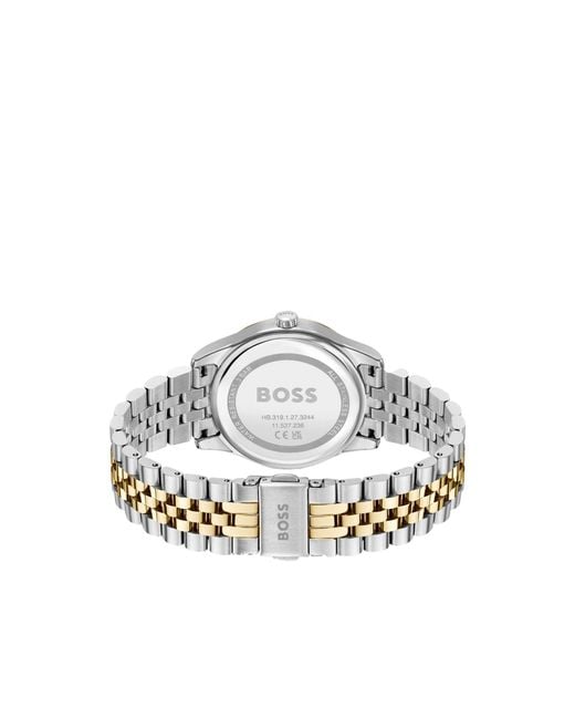 Boss Metallic Graceful Two-Tone Watch With Mother-Of-Pearl Inlay