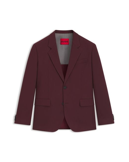 HUGO Modern-Fit Sakko Aus Performance-Stretch-Twill in Purple für Herren