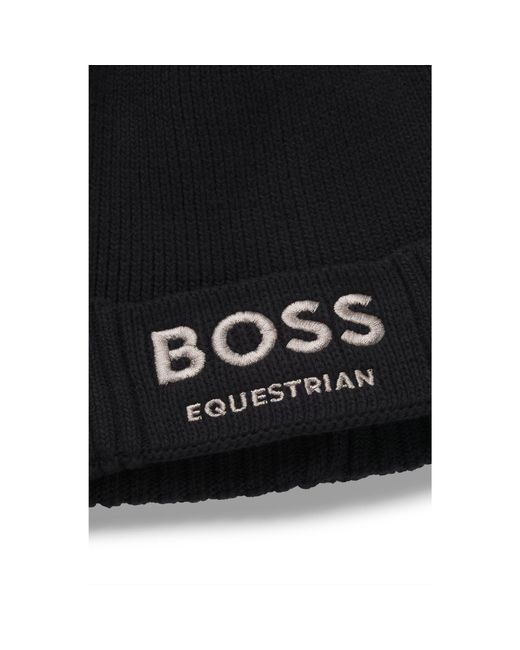 Boss Black Equestrian Fisherman Beanie Hat