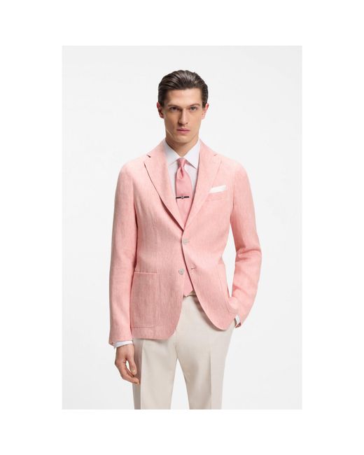 Boss Pink Slim-Fit Blazer for men