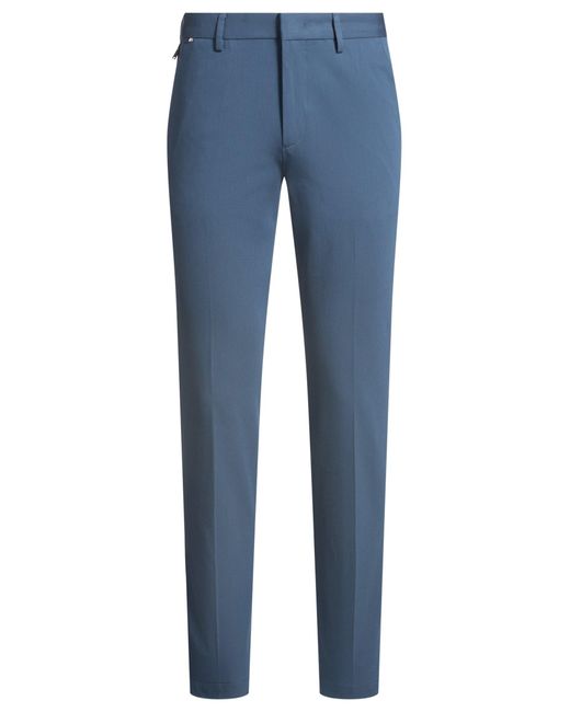 Boss Slim-Fit Broek Van Een Katoenmix Met Stretch in het Blue voor heren