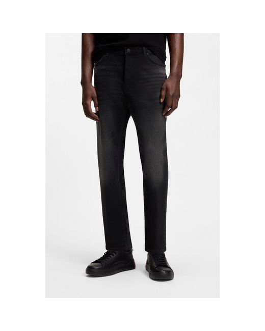 HUGO Black Tapered-Fit Jeans for men