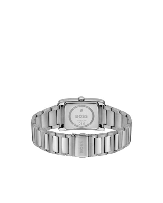 Boss Blue Principle Link-Bracelet Watch With Textured Skeleton Dial for men