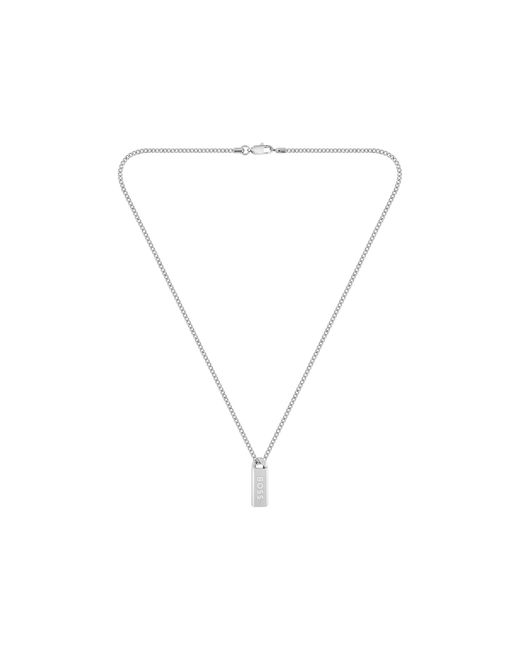 Boss Metallic Necklace With Logo Plate for men