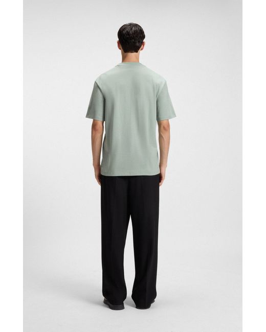 HUGO Relaxed-Fit T-Shirt Van Katoen Met Logoprint in het Green voor heren
