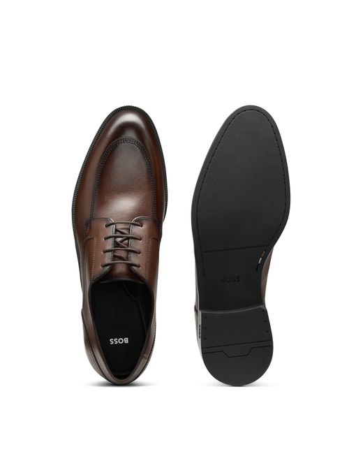 Boss Derbys Aus Leder Mit Strapazierfähiger Gummisohle in Brown für Herren