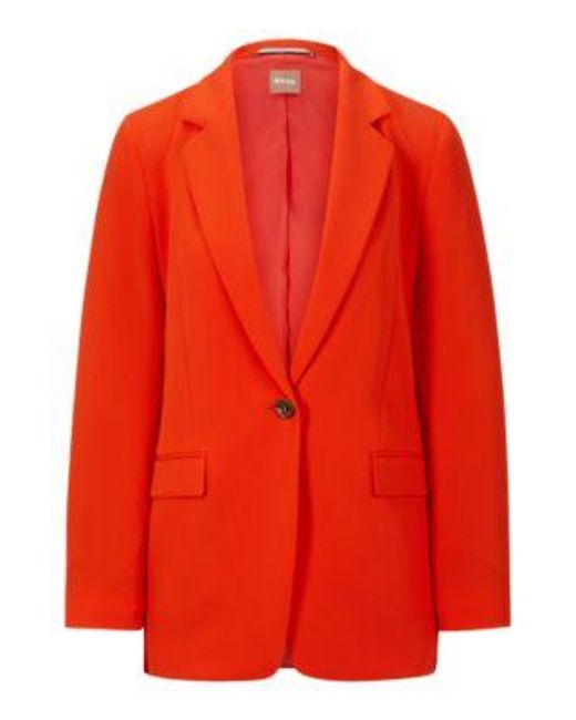 Veste Regular En Crêpe Infroissable Boss en coloris Red