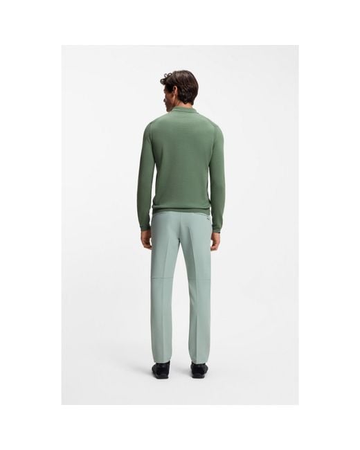 Boss Green Regular-Fit Cotton Sweater With Polo Collar for men