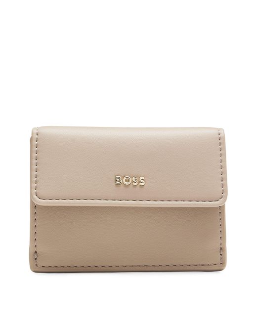 Boss Natural Faux-leather Card Holder With Zipped Coin Pocket