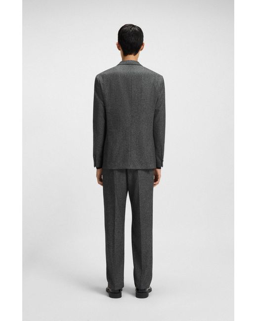 HUGO Modern-Fit Tweed-Anzug Aus Woll-Mix in Black für Herren