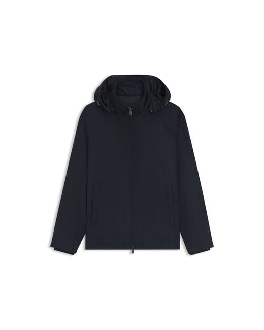 Boss Blue Regular-Fit Hooded Jacket With Water-Repellent Finish for men