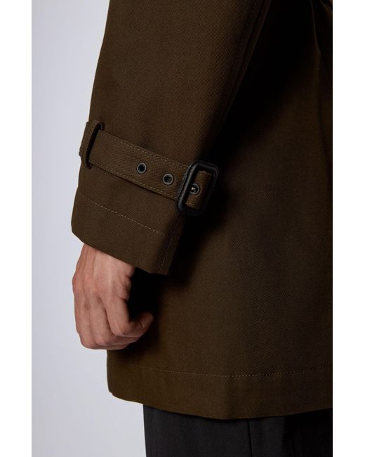 BOSS by Hugo Boss Trench Coat In Water Repellent Cotton in Light Green