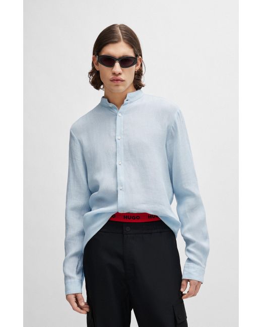 Chemise lin homme slim fit sale