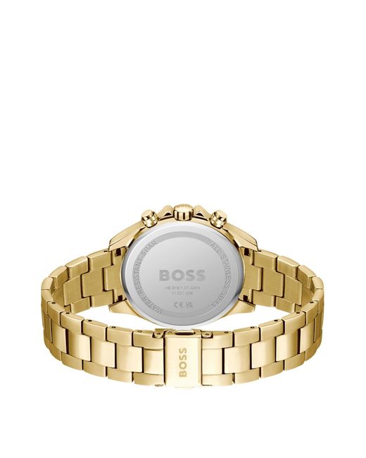 Boss Metallic Link-bracelet Multi-eye Watch With Green Dial
