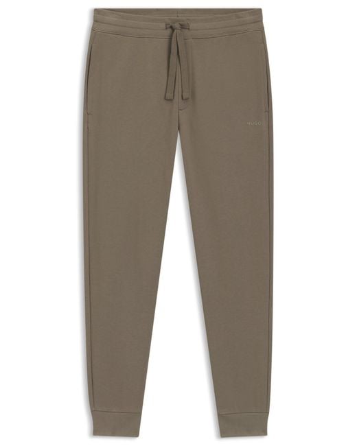 HUGO Jogginghose Aus Baumwoll-Terry Mit Logo-Print in Brown für Herren
