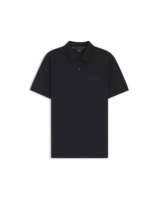 Boss Black Paddy Polo Shirt With Structured Logo Patch for men