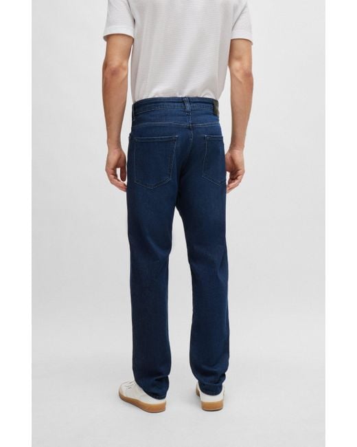 Boss Regular-fit Jeans Van Comfortabel Blauw Stretchdenim in het Blue voor heren