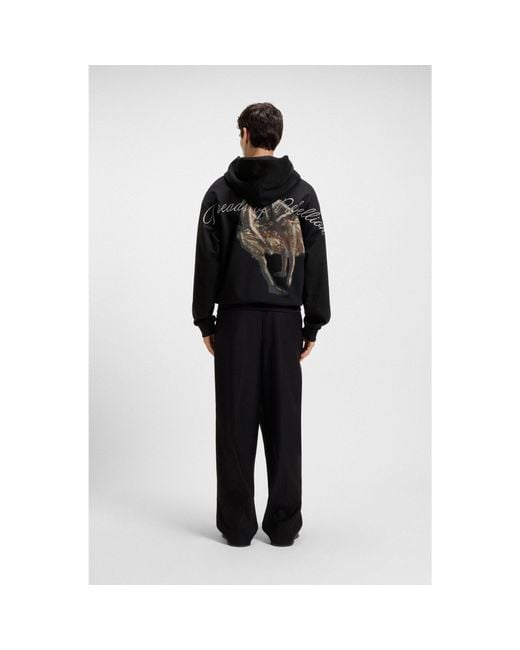 HUGO Black X Apoh Oversized-Fit Hoodie for men