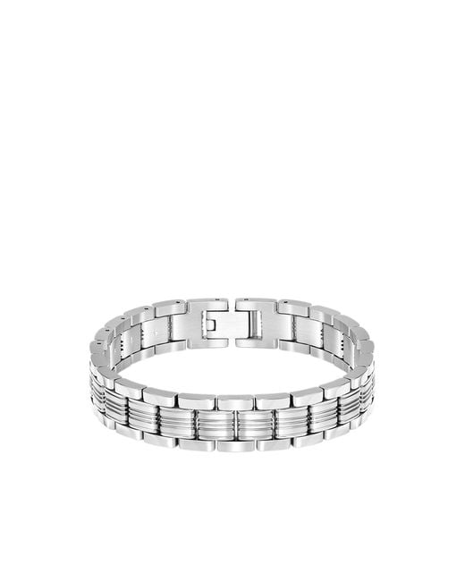 Boss Metallic Modern Bracelet With Understated Brand Details for men