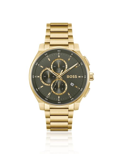 Boss Goldfarbener Chronograph Mit Mattem, Mehrlagigem Zifferblatt in Metallic für Herren