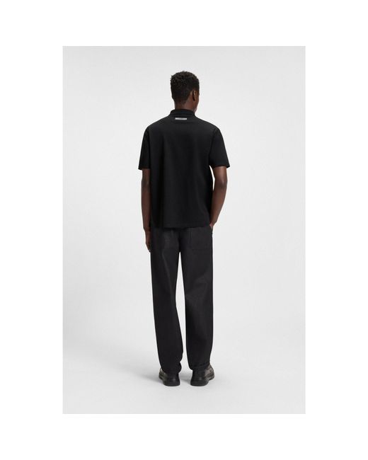 HUGO Black Relaxed-Fit Polo Shirt for men