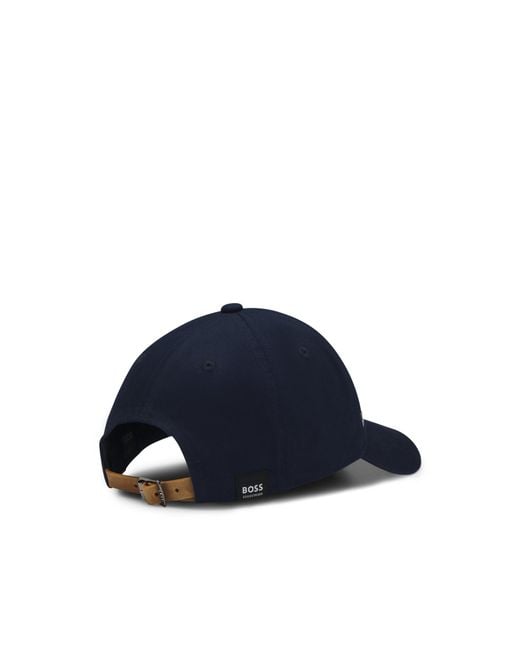 Boss Blue Equestrian Cotton Cap With Embroidered Logo for men