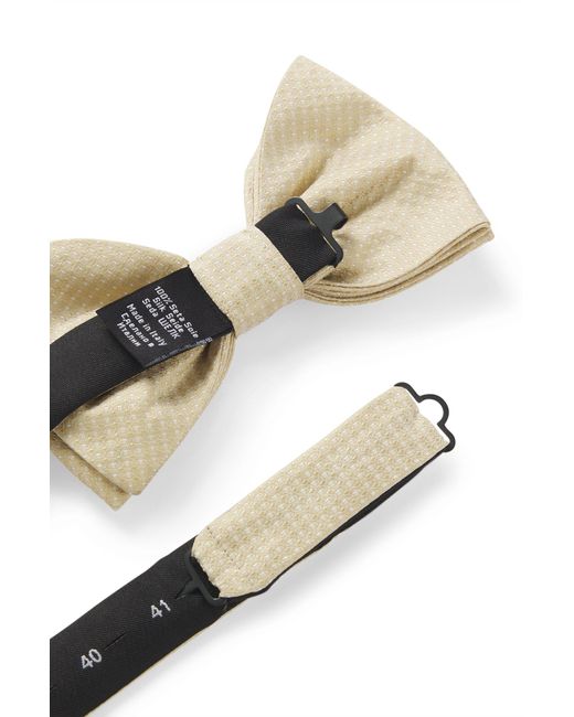 HUGO Fliege Aus Seide Mit Jacquard-Muster in Natural für Herren