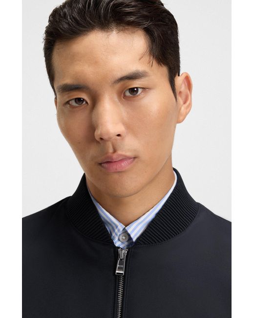 Boss Waterafstotende Jas Met Double B-Monogramdetail in het Blue voor heren