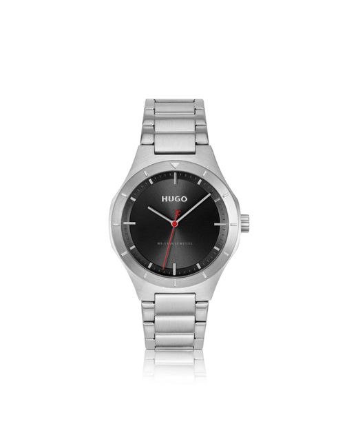 HUGO Metallic Lit-Dial Watch With Link Bracelet for men