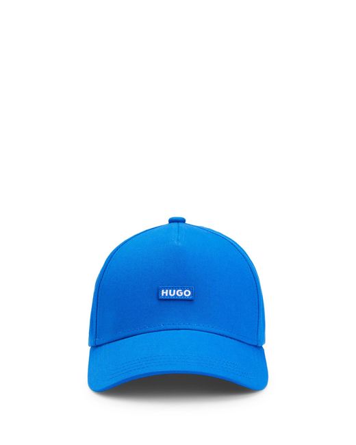 HUGO Blue Cotton-twill Cap With Embroidered Logo Label for men