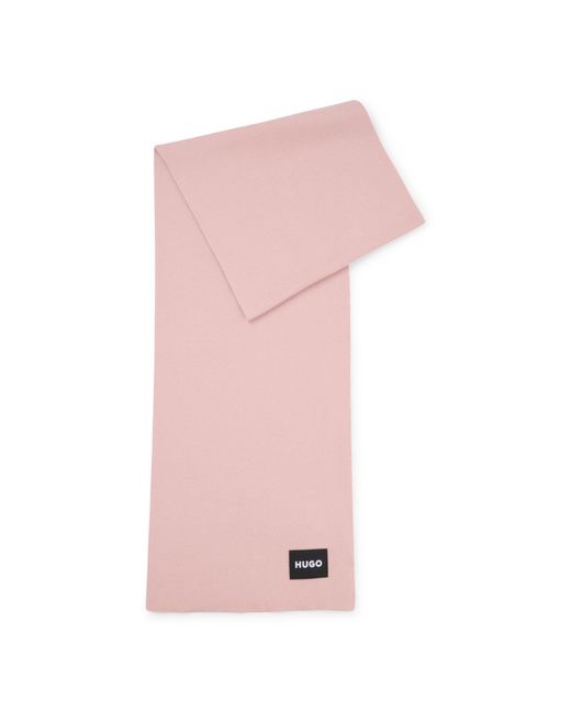 HUGO Pink Knitted Scarf