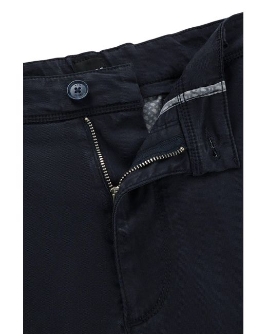 Boss Blue Tapered-fit Regular-rise Trousers In Stretch Twill for men