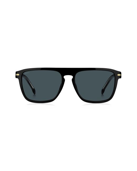 Boss Sonnenbrille aus schwarzem Acetat mit goldfarbenen Details in Black für Herren
