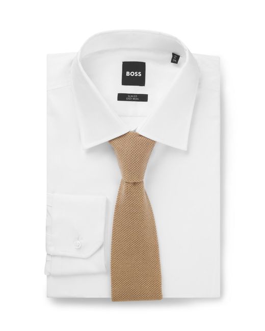 Boss Gebreide Stropdas Van Wol Uit De Beckham X -Collectie in het Natural voor heren