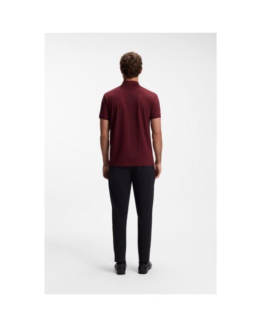 Boss Red Cotton-Piqué Polo Shirt With All-Over Print for men