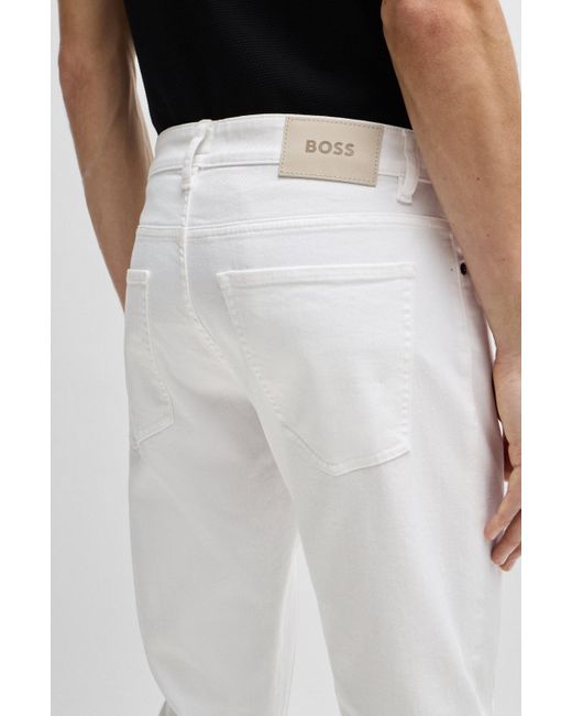 Boss Slim-fit Jeans Van Wit Denim Met Een Kasjmierachtige Feel in het White voor heren