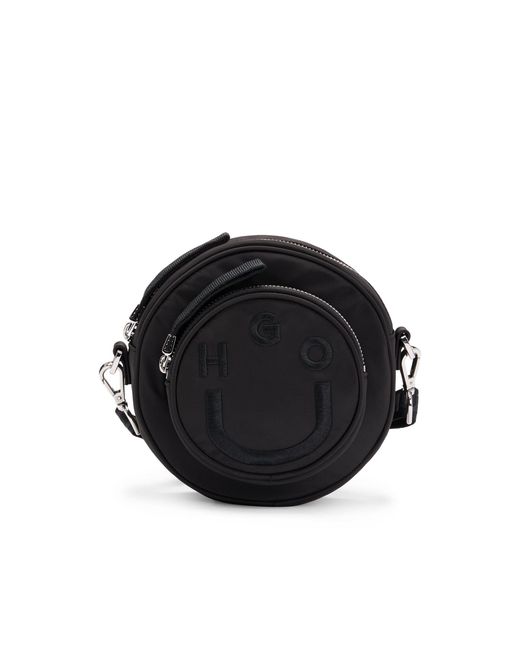 HUGO Black Circular Crossbody Bag With Happy Logo