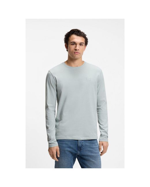 Boss Gray Long-Sleeved T-Shirt for men